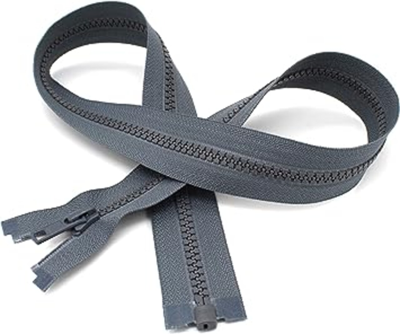 YKK 25&#x22; Vislon Zipper ~ YKK #5 Molded Plastic Sport Zipper ~ Separating - 578 Medium Grey (1 Zipper/Pack)